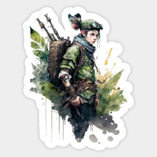 Post Apocalyptic Clad Adventurer Sticker